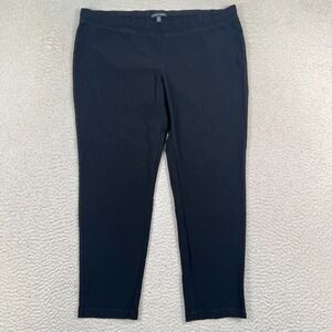 Eileen Fisher Pants Women's L Straight Pull on Knit‎ Stretch Viscose Blend Black